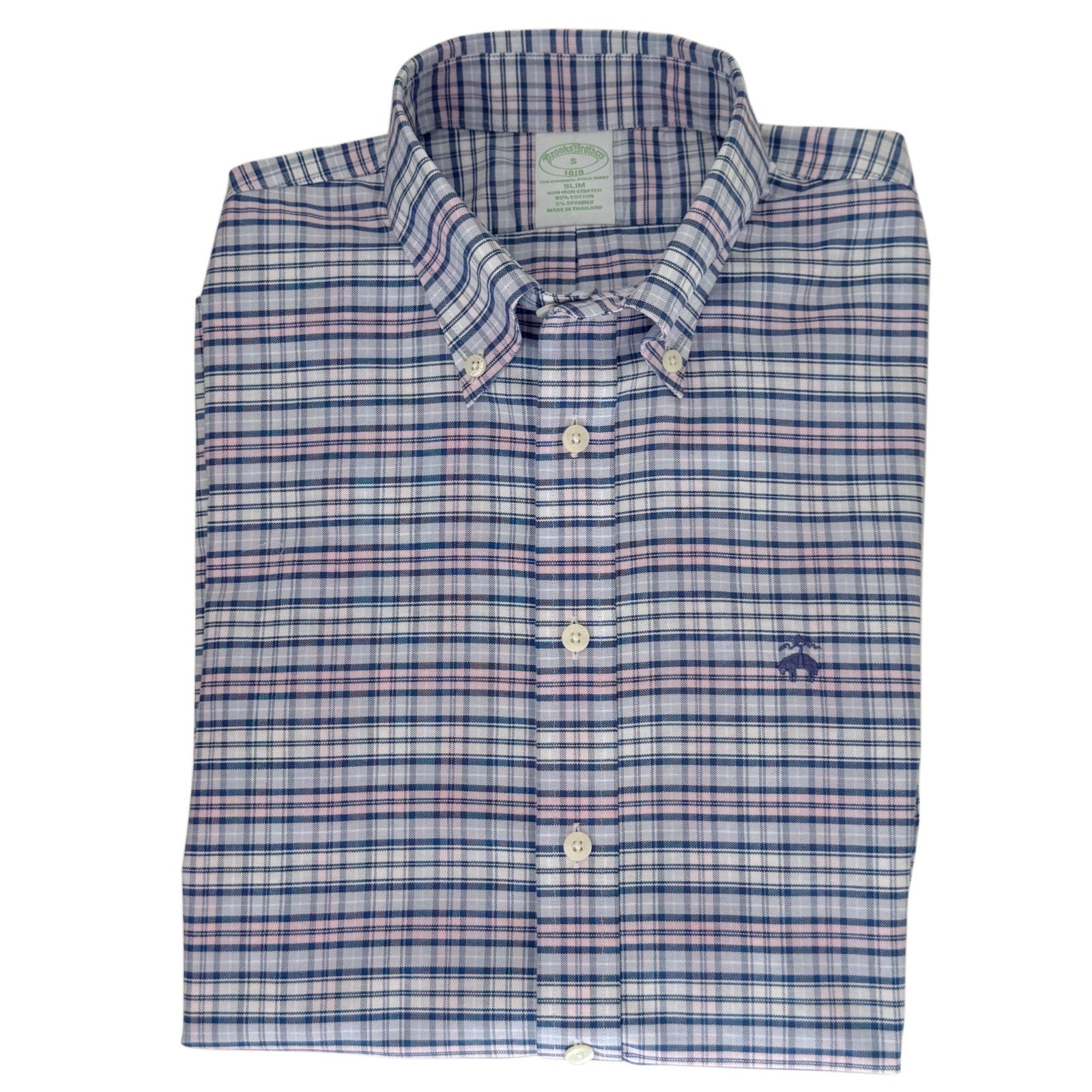 Brooks Brothers Brooks Brothers 1818 Slim Fit Non-Iron Stretch Plaid Button Down Shirt Men’s Small