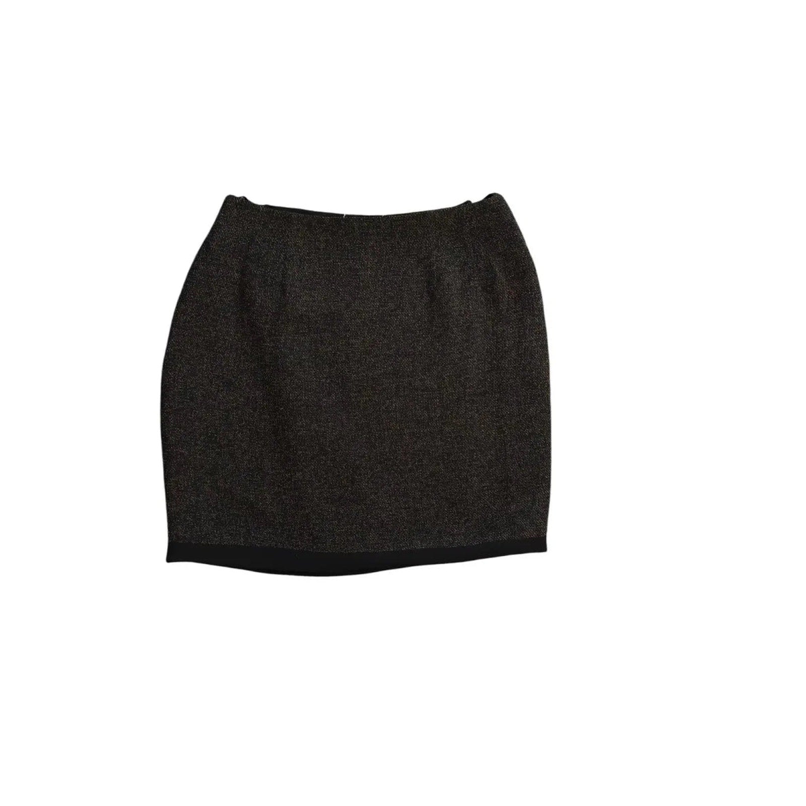 Randolph Duke Metallic Tweed Wrap Mini Skirt Black Gold