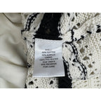 Cream & Black Striped Crochet Knit Midi Skirt M