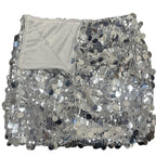YYA Large Paillette Sequin Mini Skirt Silver