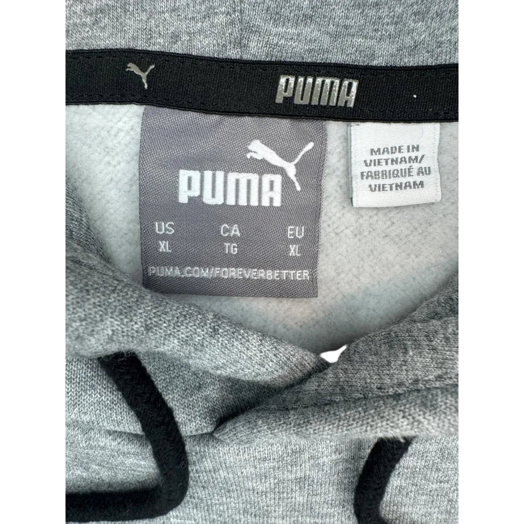 Puma Box Logo Pullover Hoodie Grey Heather XL