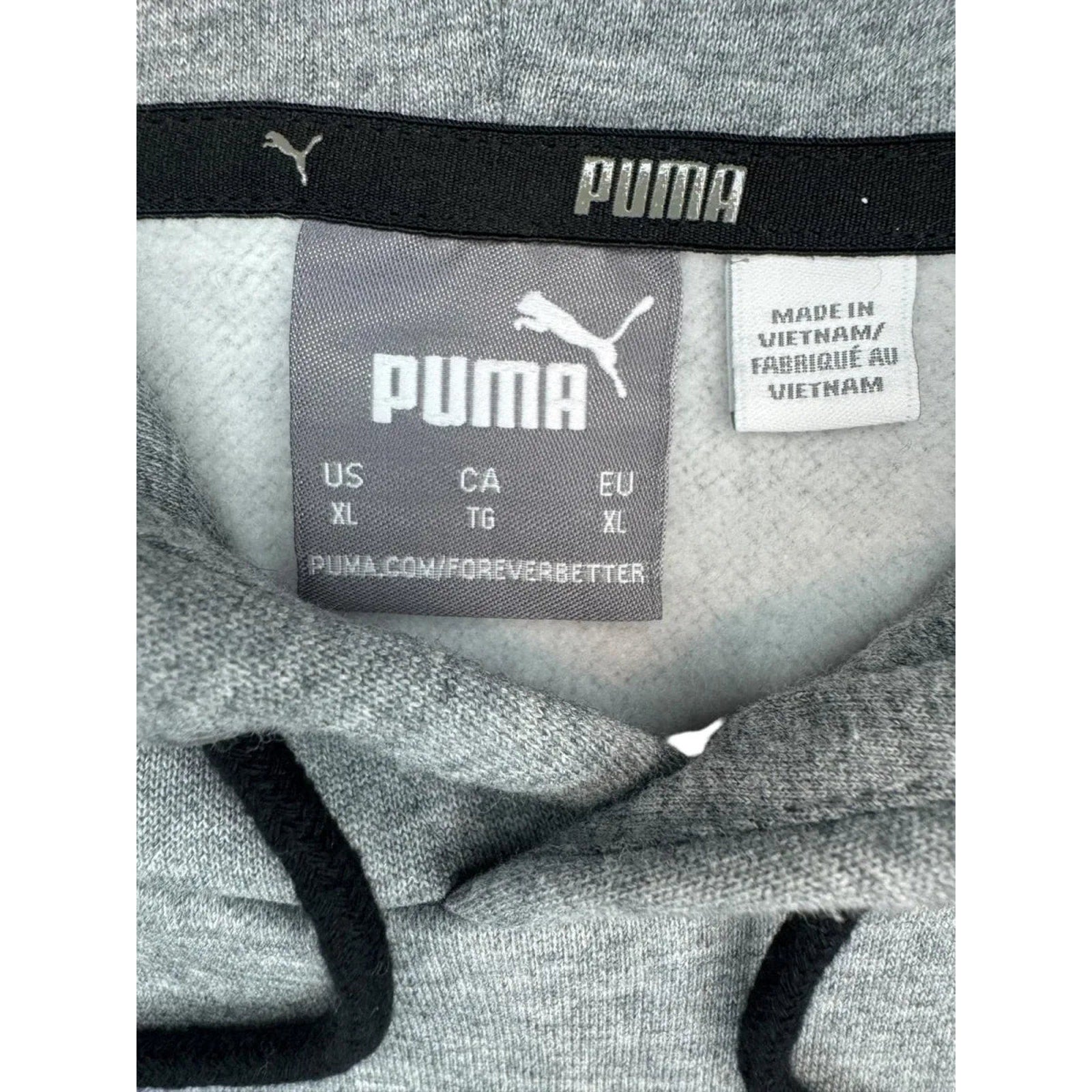 Puma Box Logo Pullover Hoodie Grey Heather XL