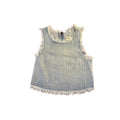 Pistola Fringe Denim Crop Top Light Blue