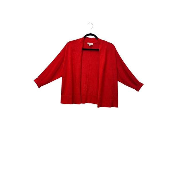LOFT Open Front Cardigan Sweater Red Medium