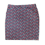 346 Brooks Brothers Floral Print Cotton Pencil Skirt Navy