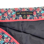 346 Brooks Brothers Floral Print Cotton Pencil Skirt Navy