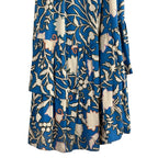 Blue Floral Print Wrap Maxi Dress KNOX ROSE