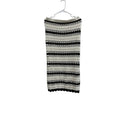 Cream & Black Striped Crochet Knit Midi Skirt M