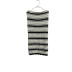 Cream & Black Striped Crochet Knit Midi Skirt M