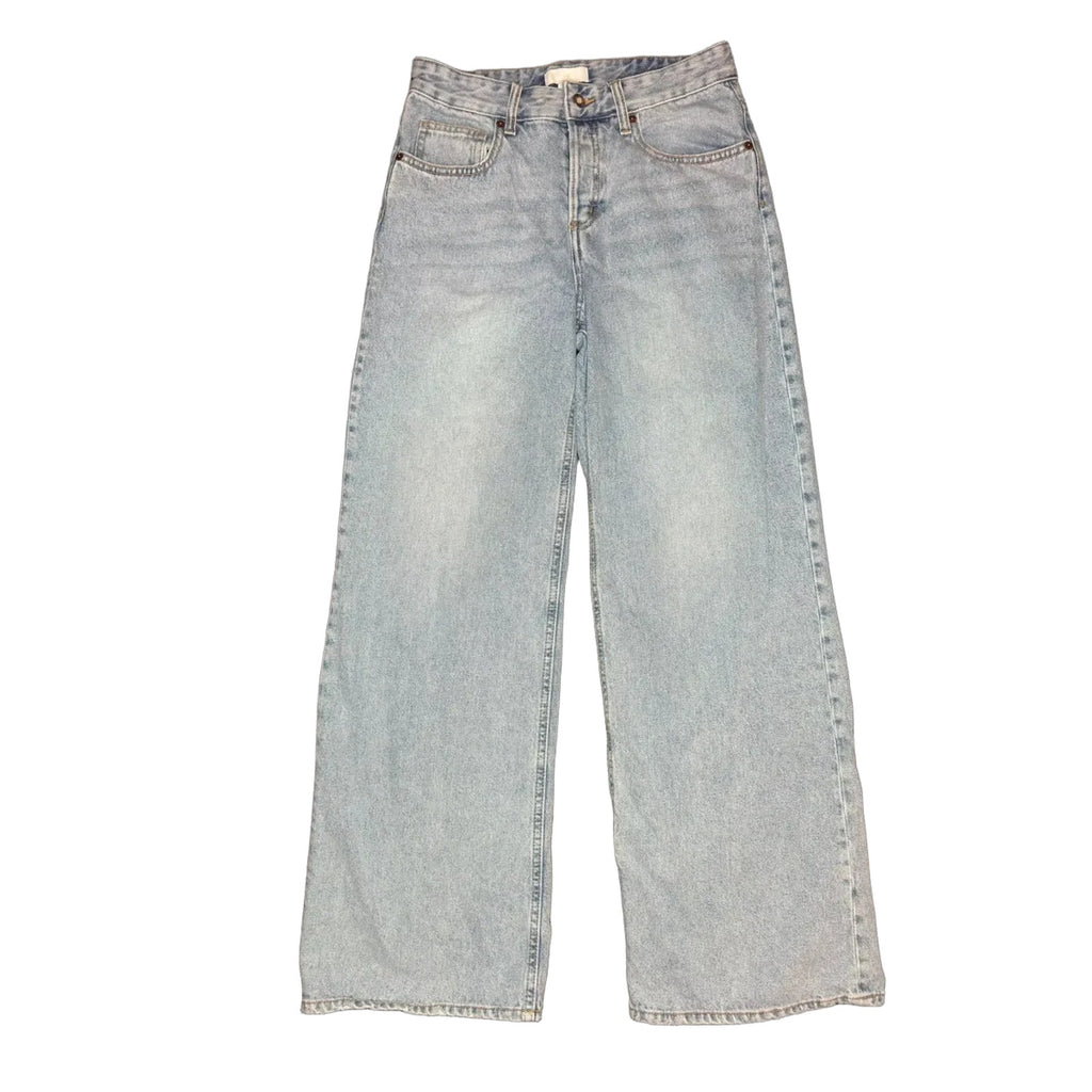 H&M Wide Leg High Waist Jeans Light Blue