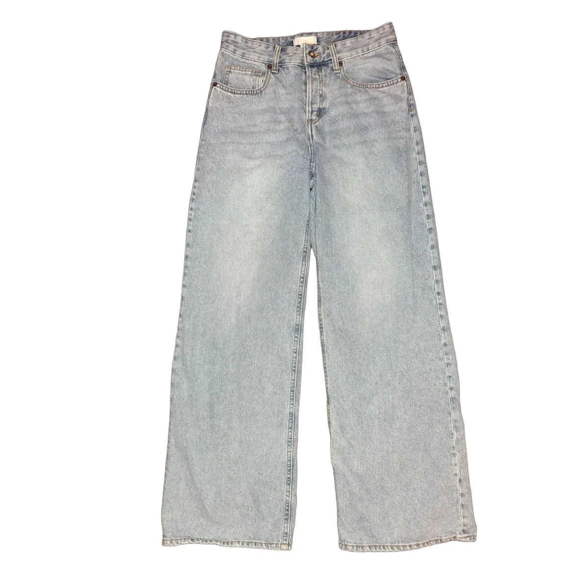 H&M Wide Leg High Waist Jeans Light Blue