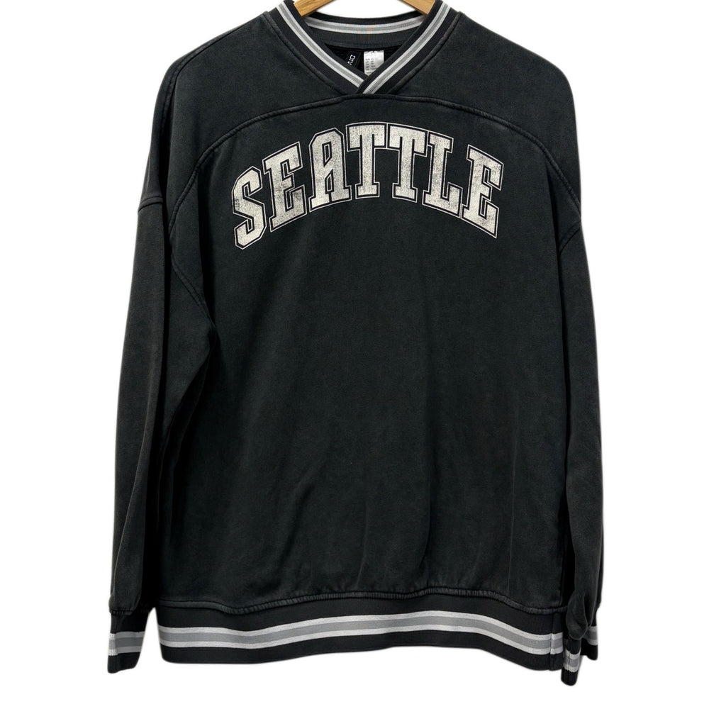 Women XS H&M Seattle Jersey top in black-grey