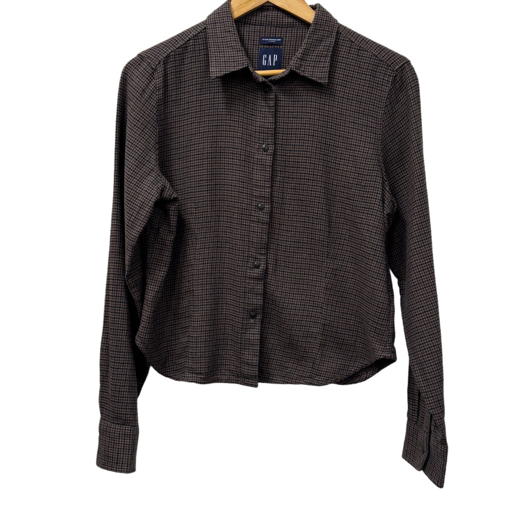 Gap cropped fitted in flannel in checkered pattern size M