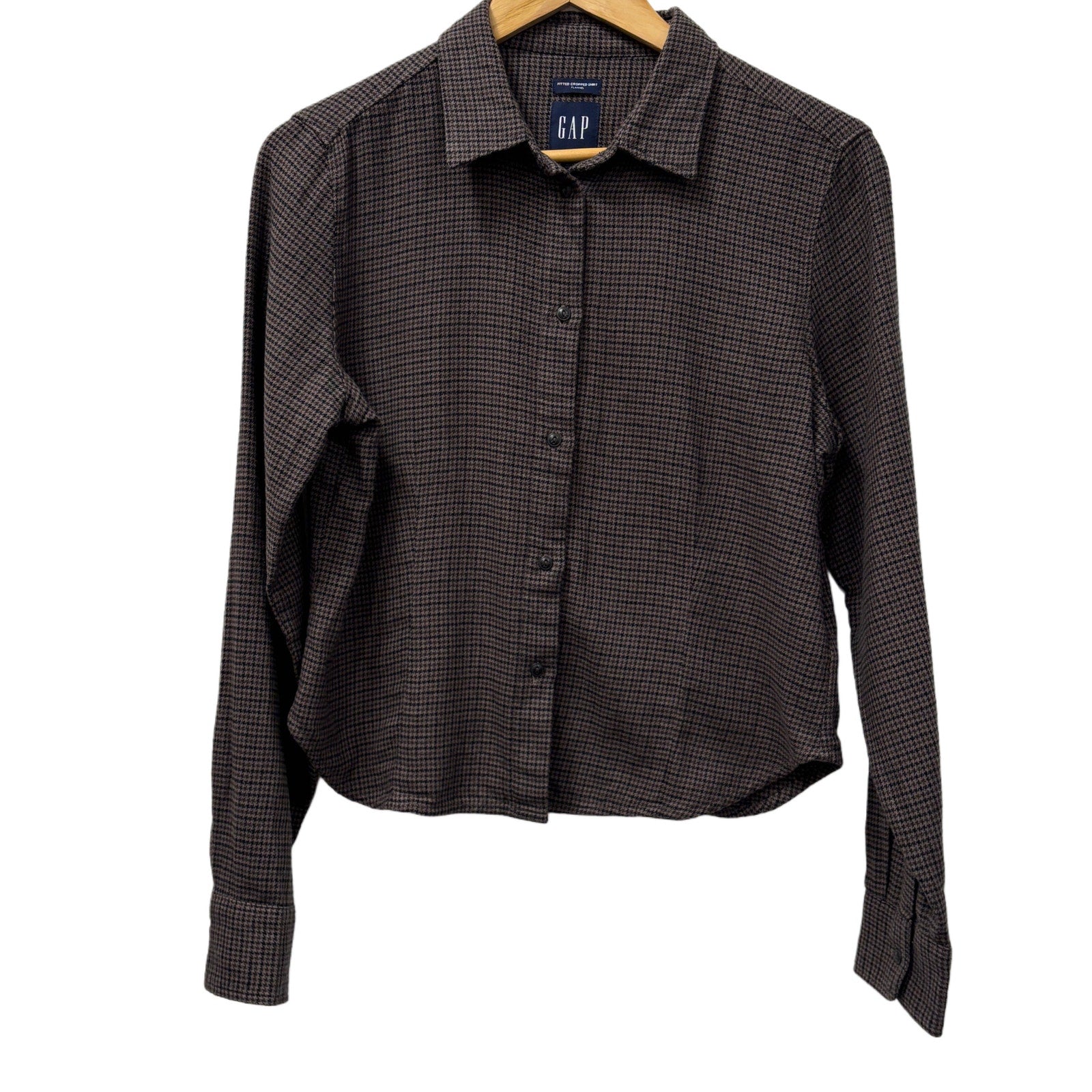 Gap cropped fitted in flannel in checkered pattern size M