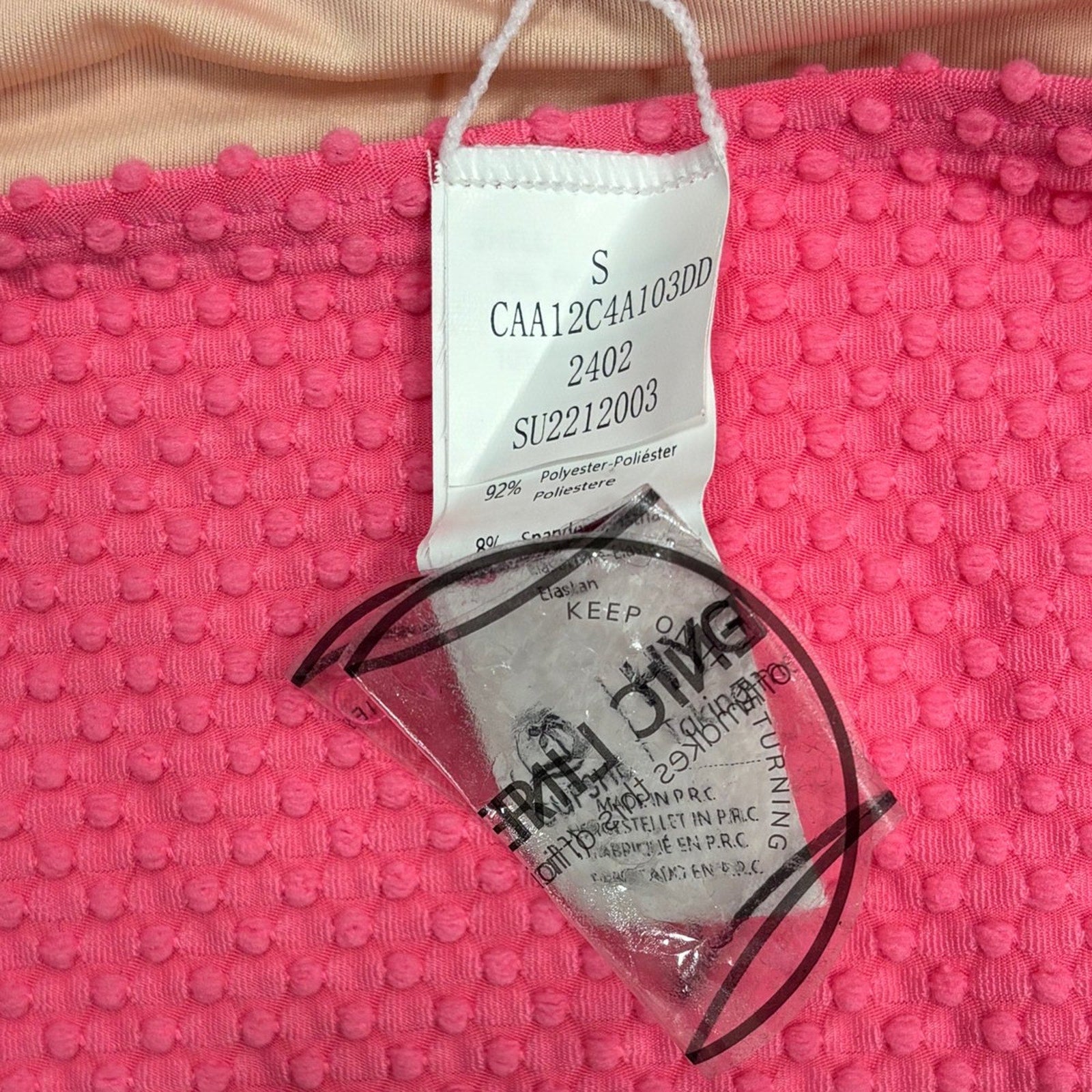 Cupshe Hot Pink Textured Two-Piece Bikini Set Size S