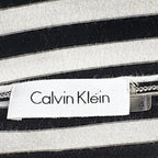 Calvin Klein Black & White Stripe Sleeveless Skater Dress