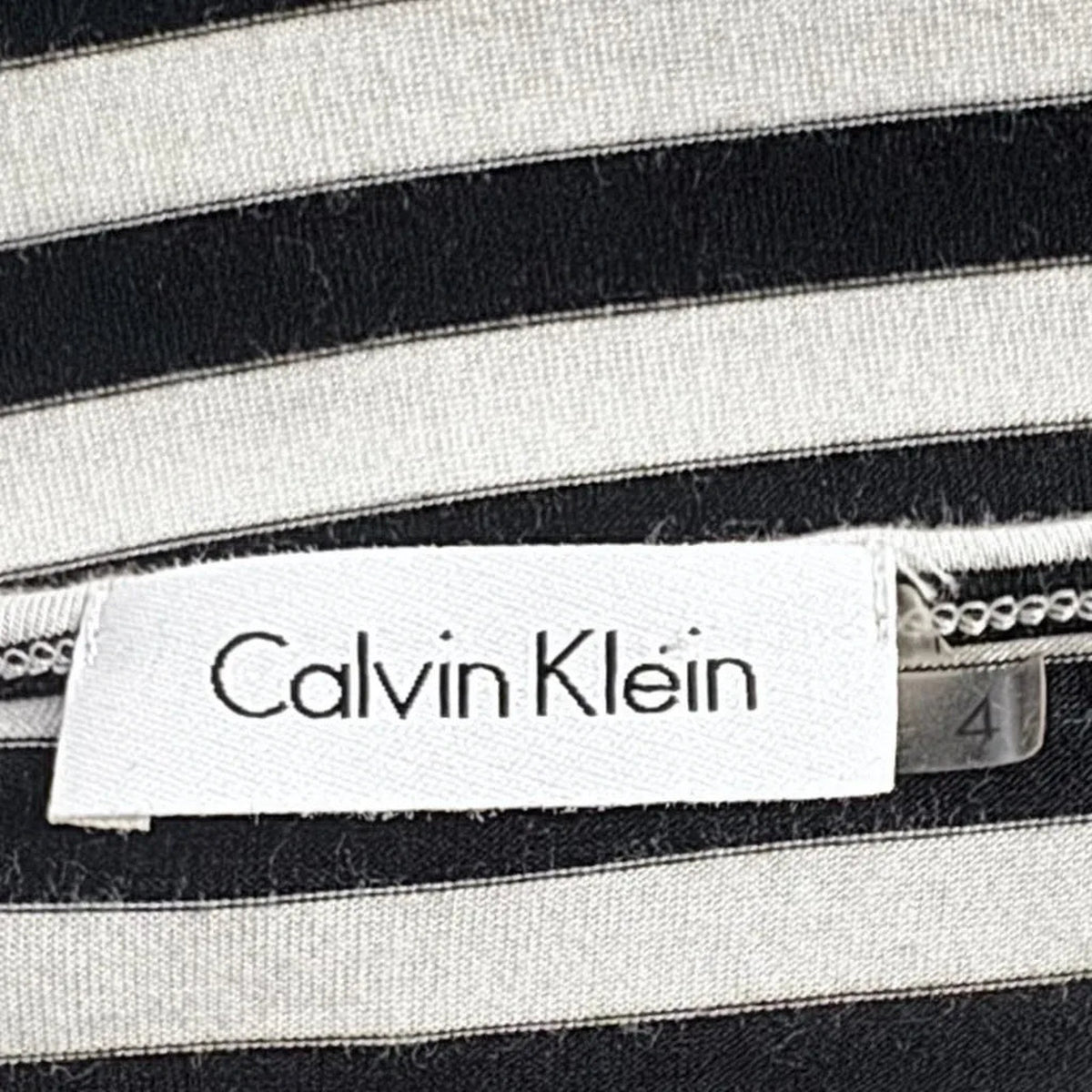 Calvin Klein Black & White Stripe Sleeveless Skater Dress