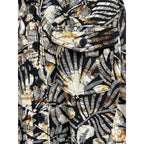 Millenium Tropical Leaf Print Sleeveless Shirt Dress