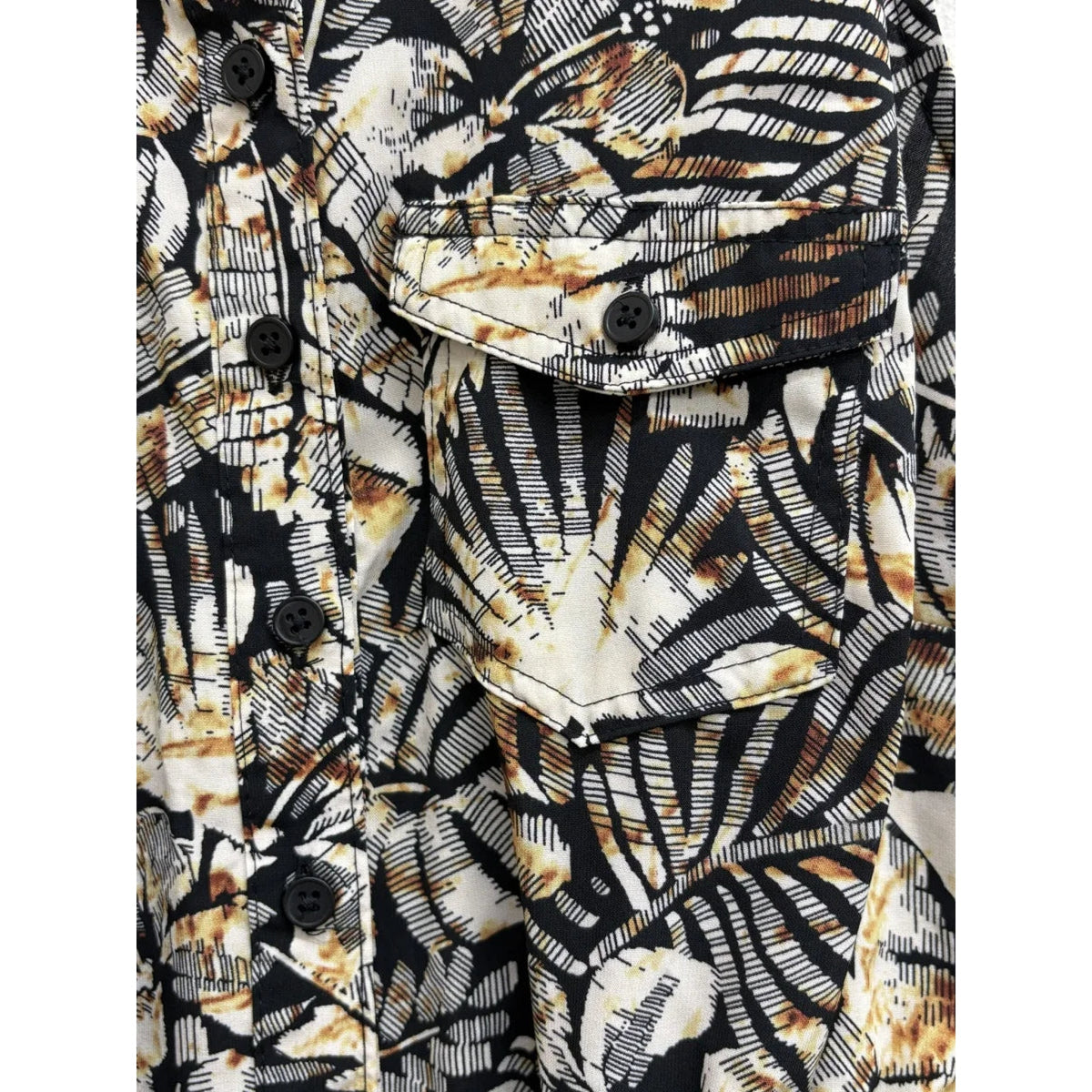Millenium Tropical Leaf Print Sleeveless Shirt Dress