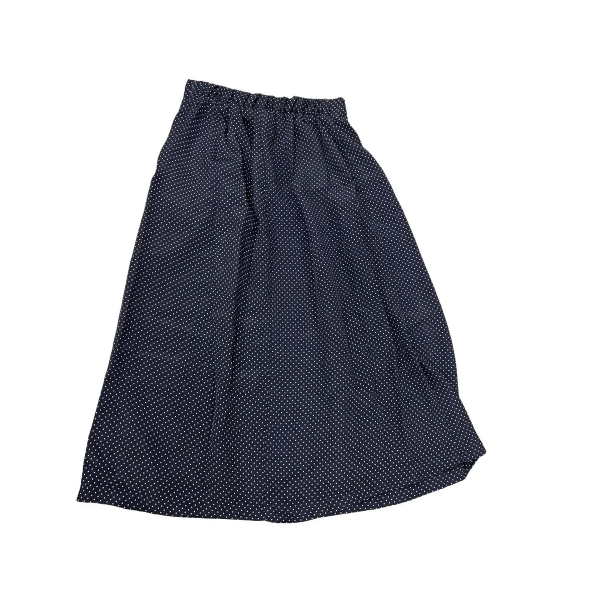 Navy Blue Vintage Polka Dot Midi Skirt Pleated A-Line Tagged Size 14 (XS/S Actual Size)