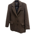 Zara Brown Black Houndstooth Tailored Blazer Jacket Size S Career Casual