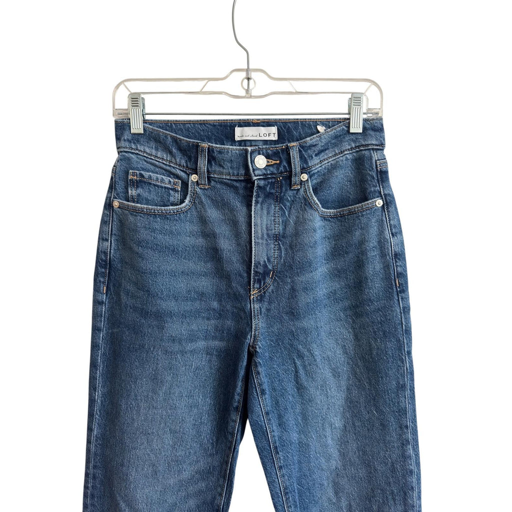 LOFT The Straight High Rise Medium Wash Jeans