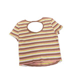 SO Striped Ribbed Open-Back Crop Top