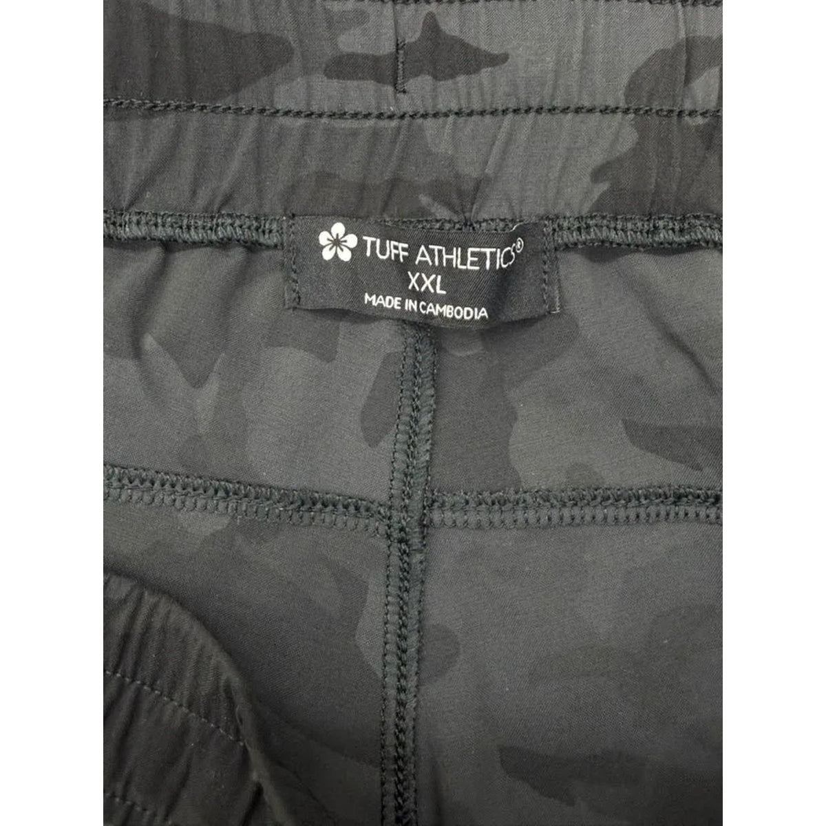 Tuff Athletics Camo Print Athletic Shorts Black