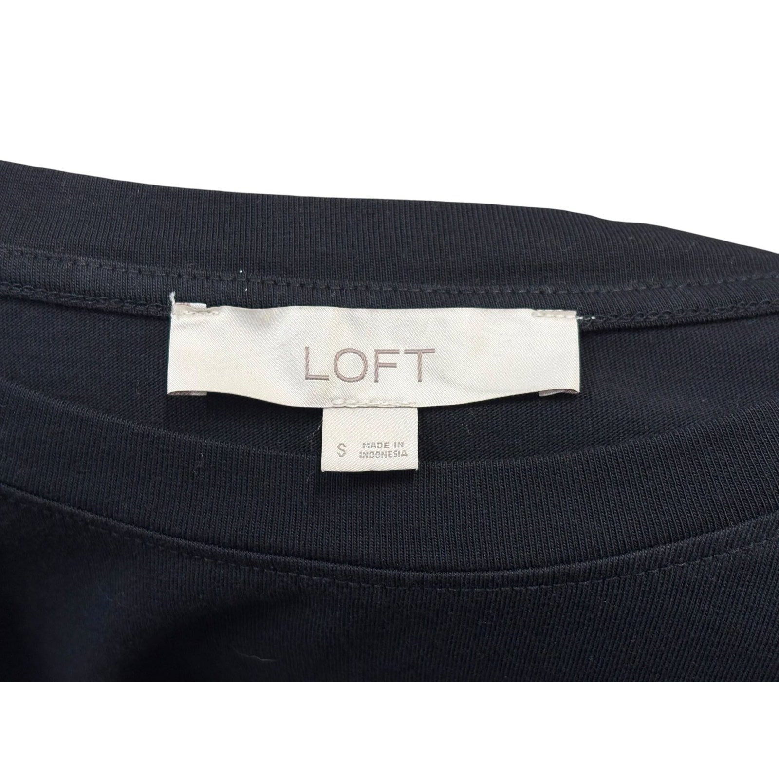 LOFT Ruffle Sleeve Black Top Size S