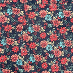 346 Brooks Brothers Floral Print Cotton Pencil Skirt Navy