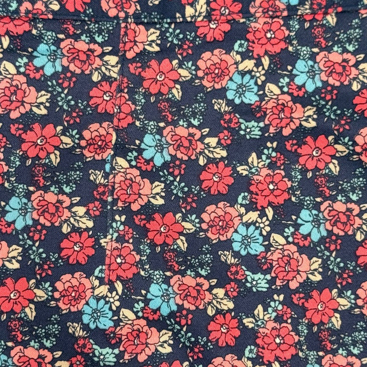 346 Brooks Brothers Floral Print Cotton Pencil Skirt Navy
