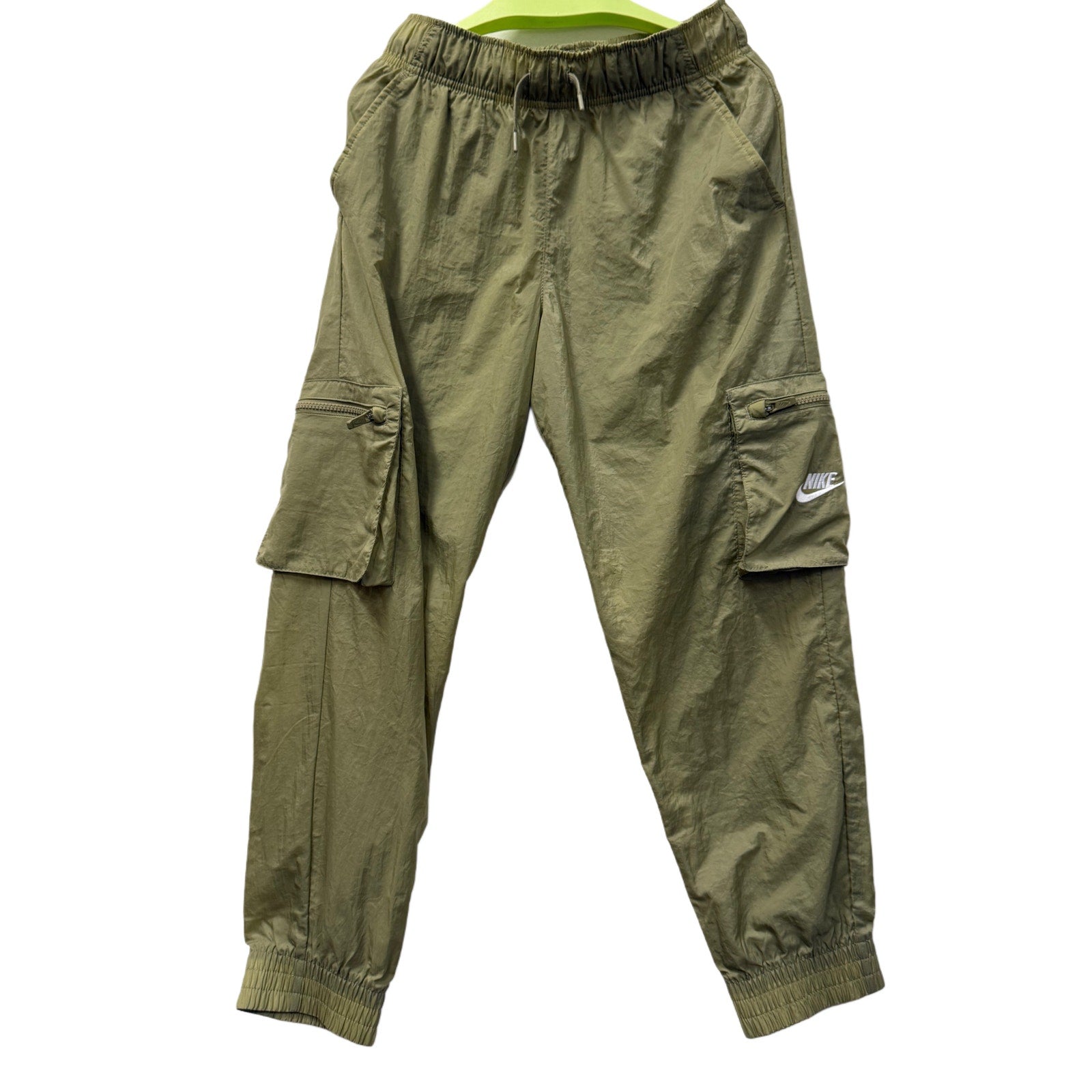 Nike fitted joggers pants for men in olive green size L