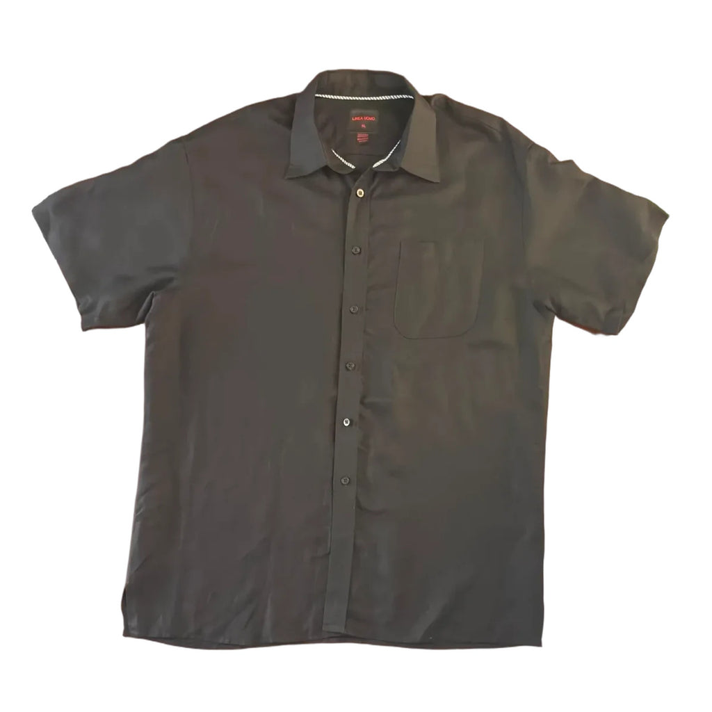 Linea Uomo Set of Short Sleeve Linen Blend Button-Up Shirt and Pants