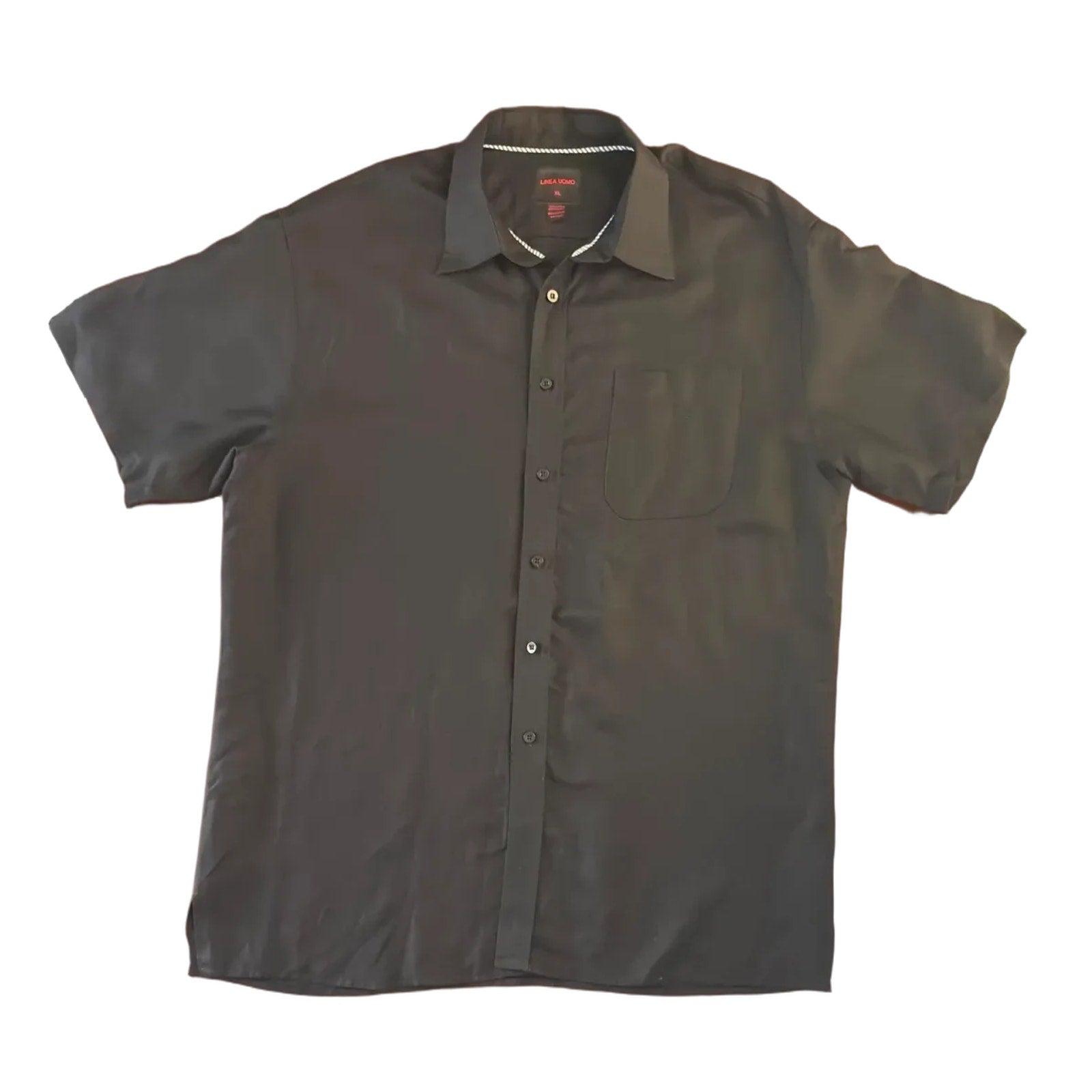 Linea Uomo Set of Short Sleeve Linen Blend Button-Up Shirt and Pants