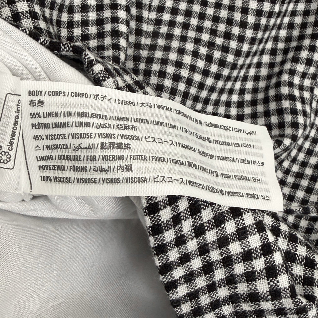 NWT Abercrombie & Fitch Black White Gingham Linen Blend Sleeveless Vest Blouse S