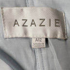 Azazie Chiffon Ruched Bodice Cap Sleeve Bridesmaid Gown Light Blue Size 12