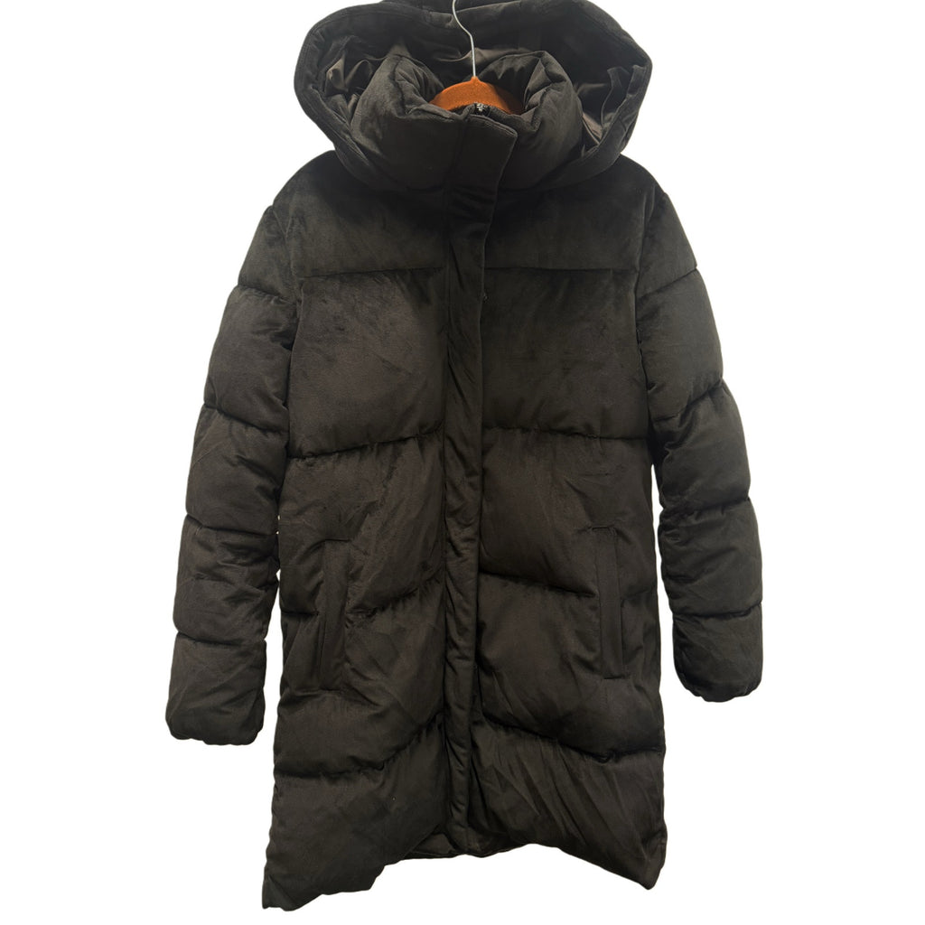 Unreal Fur Black Hooded Puffer Coat Women’s