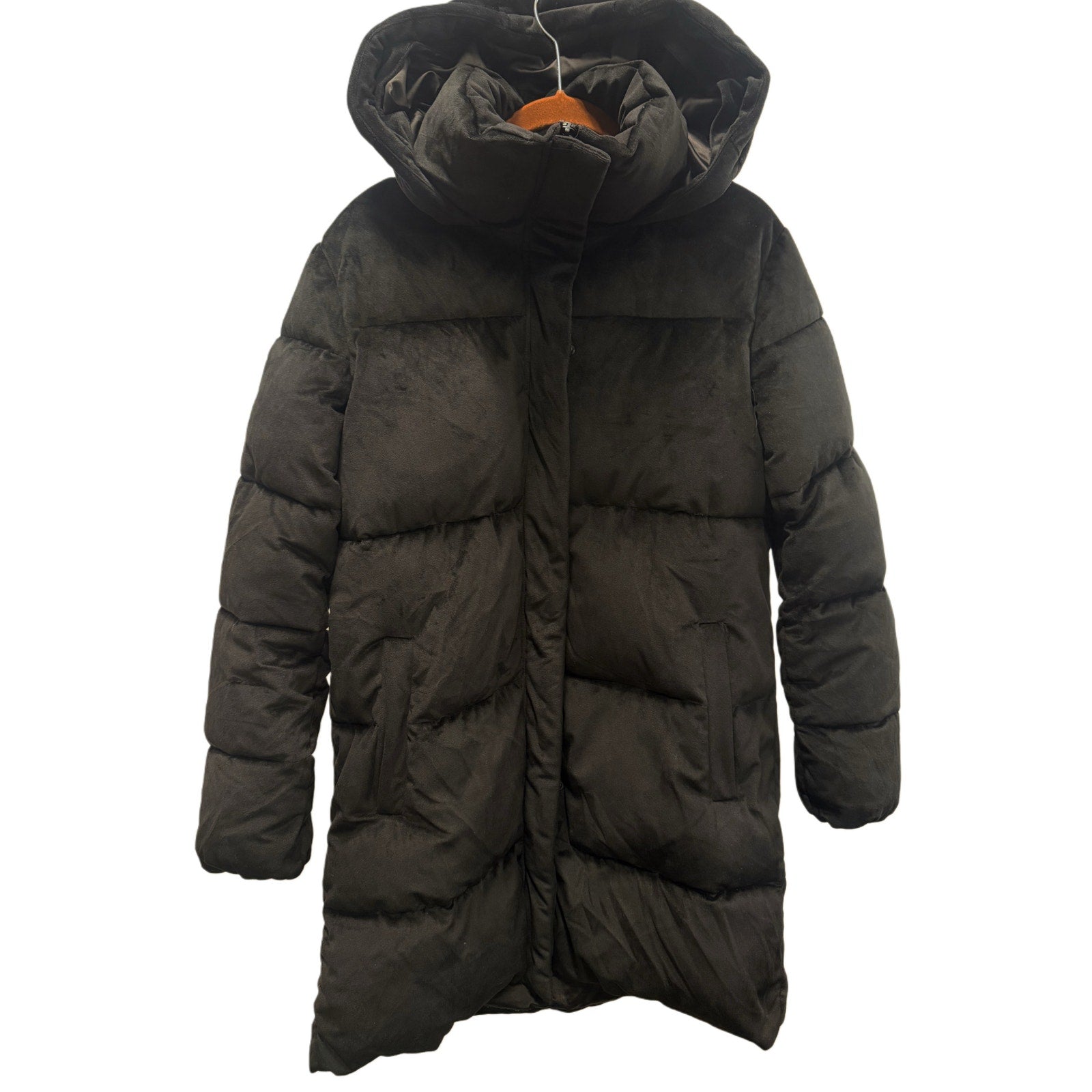 Unreal Fur Black Hooded Puffer Coat Women’s
