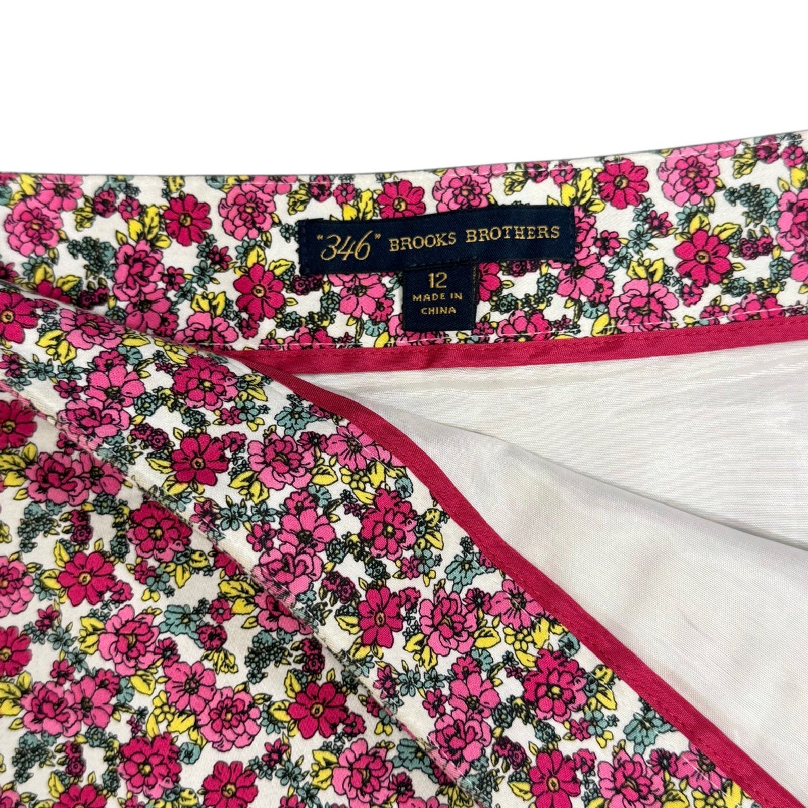 346 Brooks Brothers Floral Print Cotton Pencil Skirt