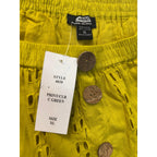 Mustard Yellow Eyelet Tiered Midi Skirt Boho