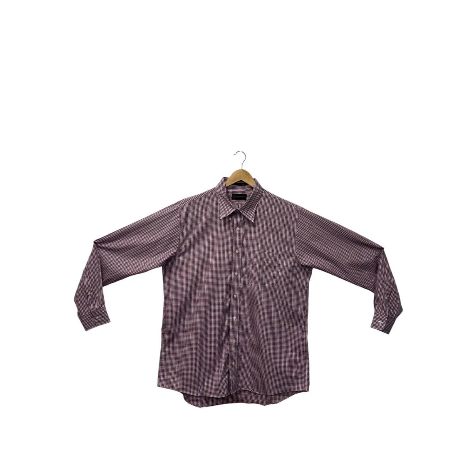 Purple Burgundy Micro-Check Button-Down Shirt