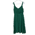 Eva Franco 3D Floral Applique A-Line Midi Dress Green