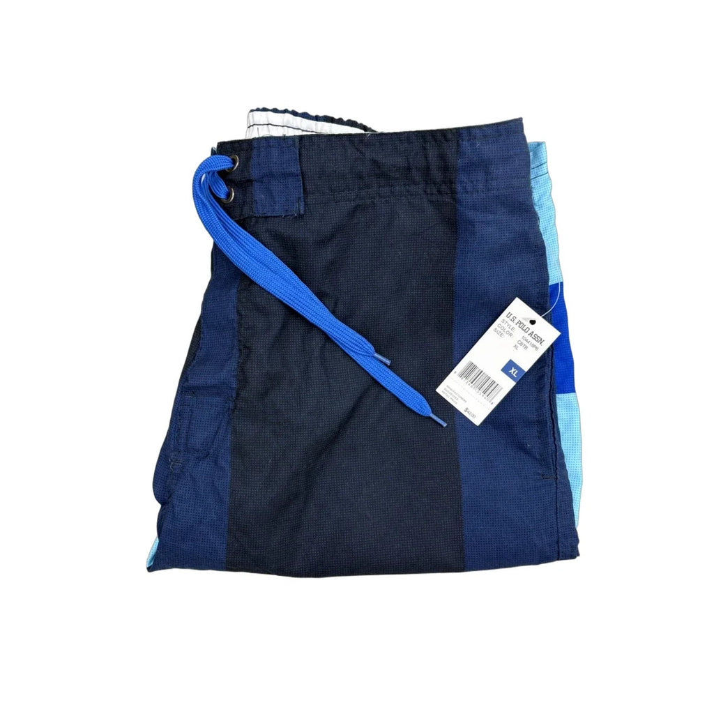 U.S. Polo Assn. Colorblock Stripe Board Shorts Navy