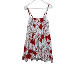 SO Red & White Patchwork Tiered Mini Dress