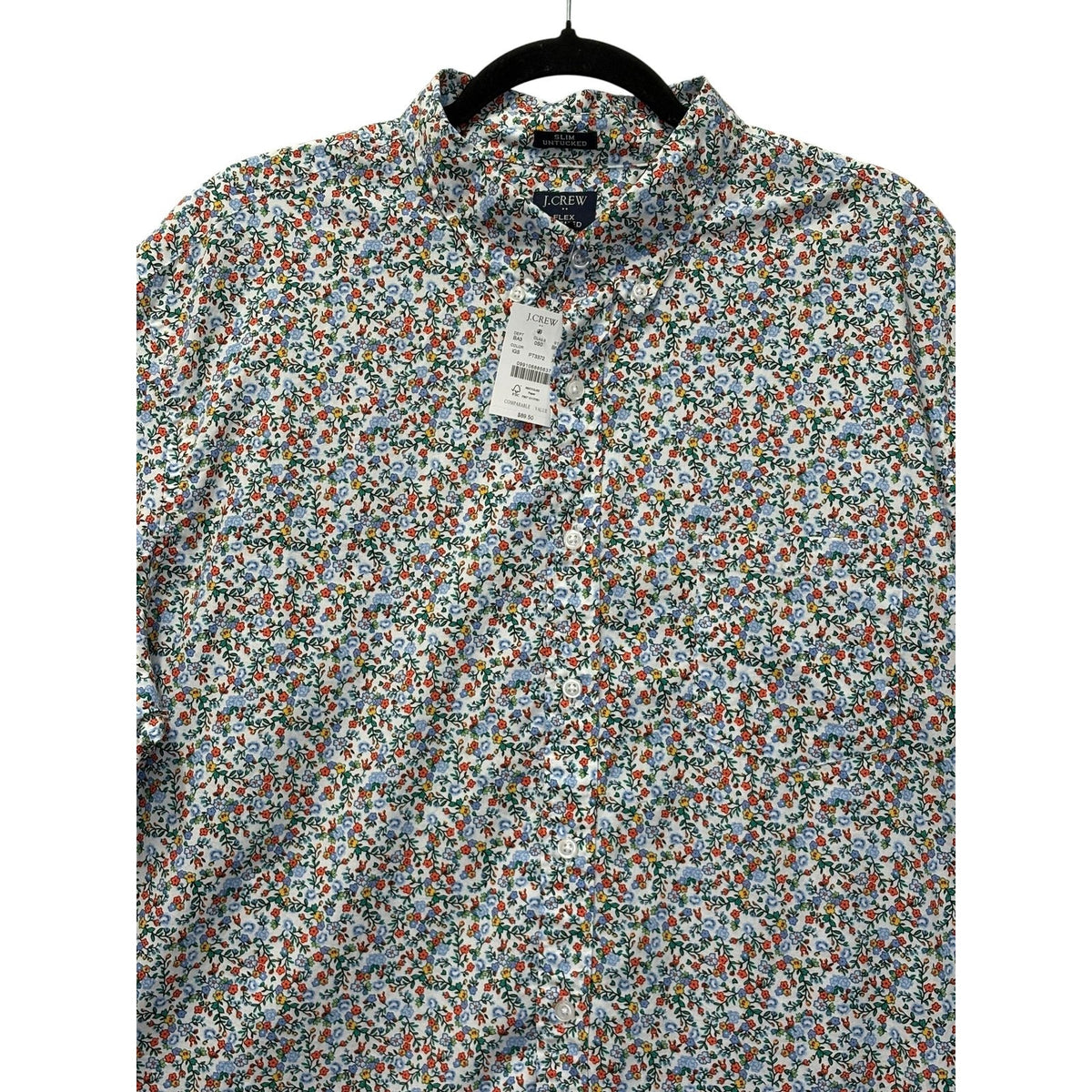 J.Crew Slim Untucked Flex Oxford Floral Button-Down Shirt L