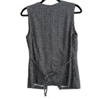 NWT Abercrombie & Fitch Black White Gingham Linen Blend Sleeveless Vest Blouse S