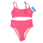 Cupshe Hot Pink Textured Two-Piece Bikini Set Size S