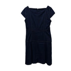 Brooks Brothers Linen Blend Cap-Sleeve Sheath Dress Navy