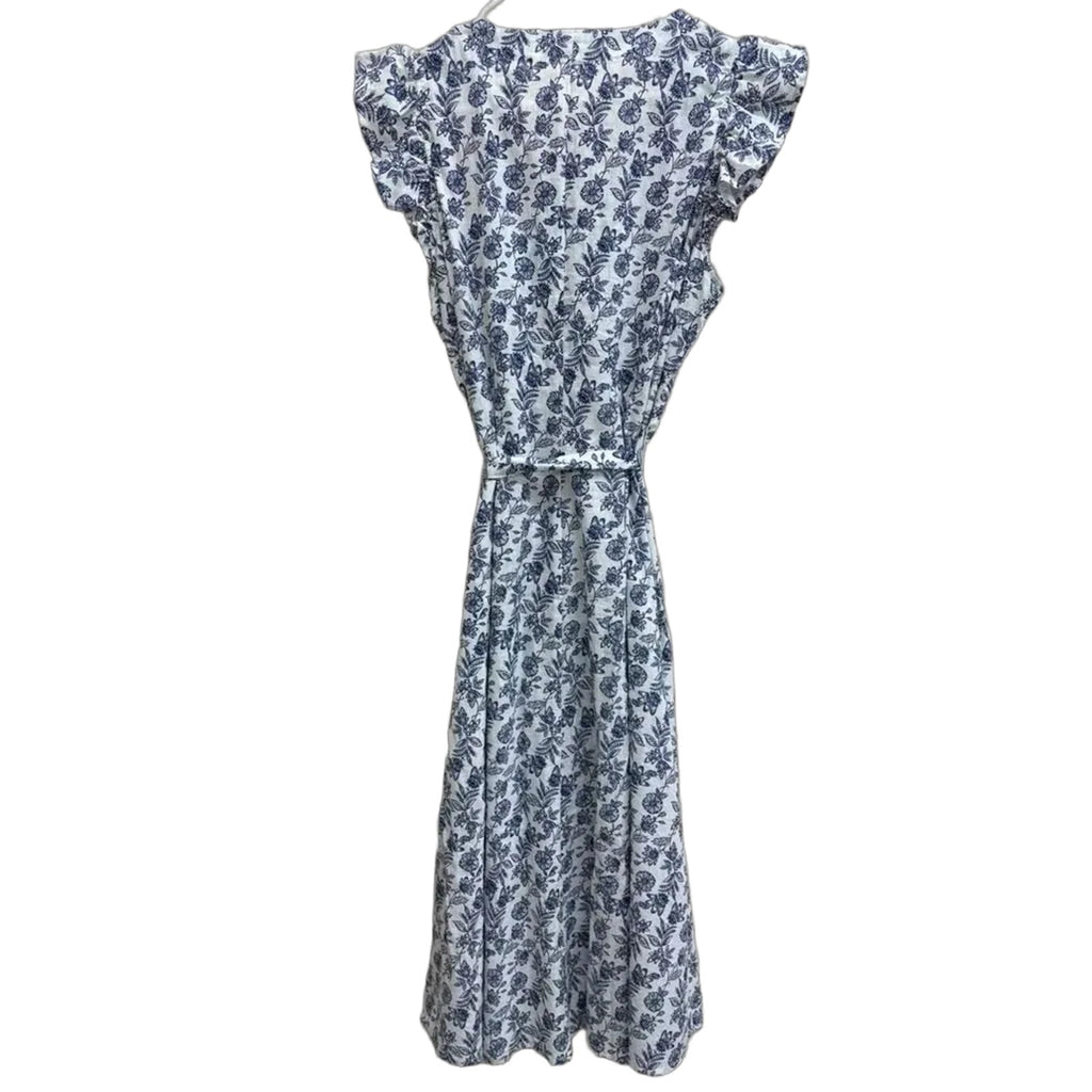 Tommy Hilfiger Floral Ruffle Sleeve Midi Wrap Dress