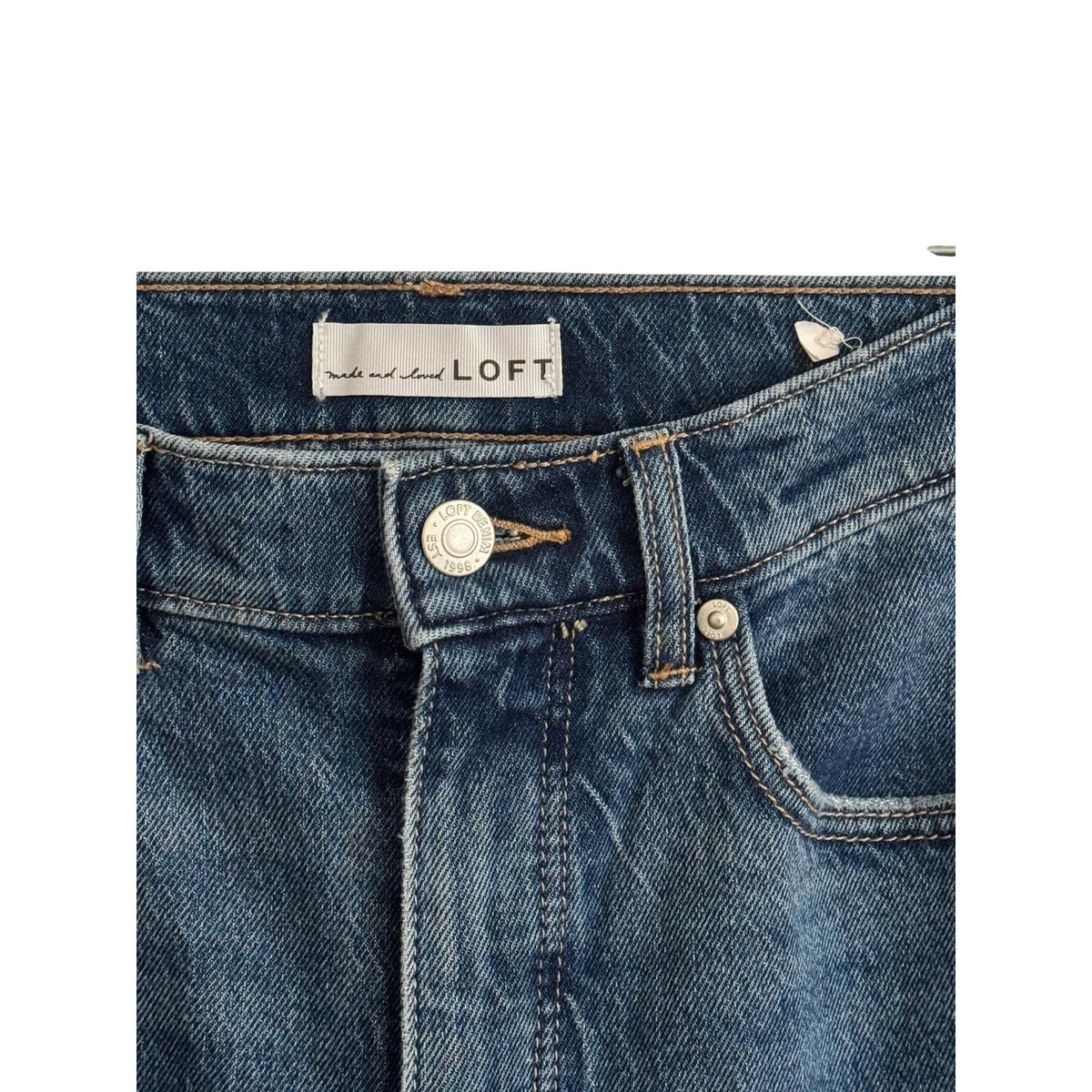 LOFT The Straight High Rise Medium Wash Jeans